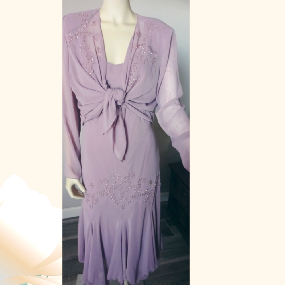 SL Fashion Cocktail Dress 2pc light purple pre-owned Size 14